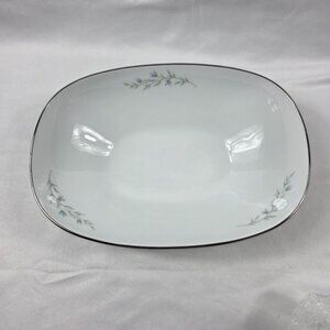 Noritake Tilford Serving Bowl White with Blue Flowers & Green Leaves